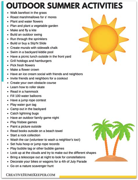 Outdoor summer activities SS - Creative Home Keeper