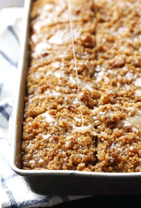 Cinnamon Streusel Pumpkin Coffee Cake With Maple Glaze Recipe Pinch