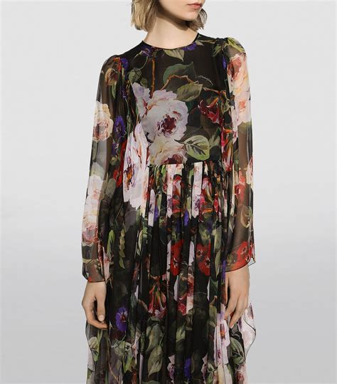 Womens Dolce Gabbana Multi Silk Floral Print Gown Harrods US