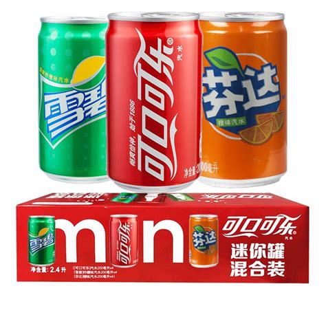 可口可乐 cocacola 碳酸饮料 可口可乐 迷你罐雪碧芬达零度可乐200ml 12罐迷你摩登罐装礼盒碳酸饮料汽水 迷你可乐 雪碧 芬达