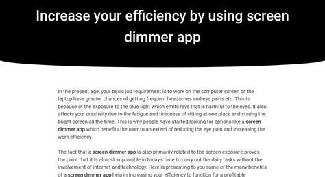 Increase your efficiency by using screen dimmer app | IrisTech