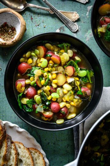 Lima Bean Soup with Potatoes and Corn - Crowded Kitchen