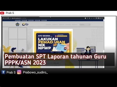 Cara Membuat Spt Tahunan Guru Pppk Pns Youtube