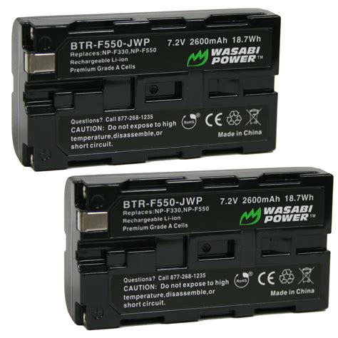 Wasabi Power Battery 2 Pack For Sony NP F330 NP F530 NP F550 NP