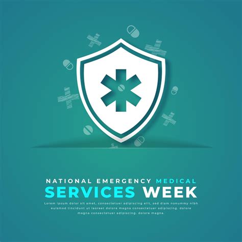 National Emergency Medical Services Week Paper Cut Style Vector Design