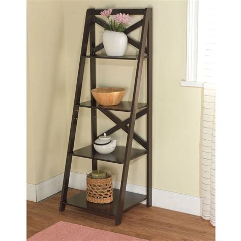 Tms X 4 Tier Shelf Ladder Bookcase Espresso 4 Tier