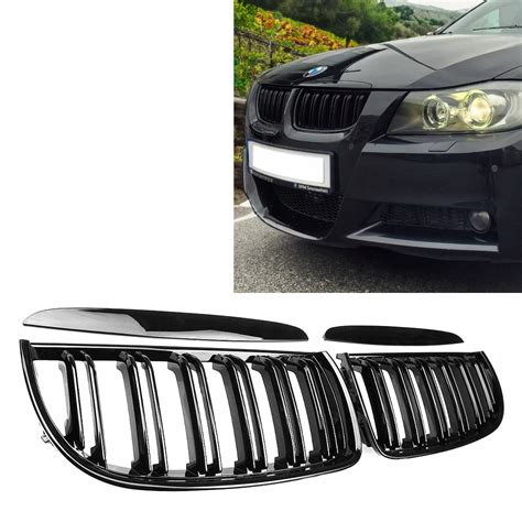 BMW E90 E91 2004 2008 M3 nerki grill atrapa przednia czarny połysk GRBM