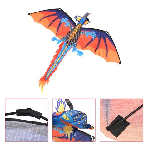 55 Inches Cute Classical Dragon Kite 140cm x 120cm Single Line Kite Wi ...