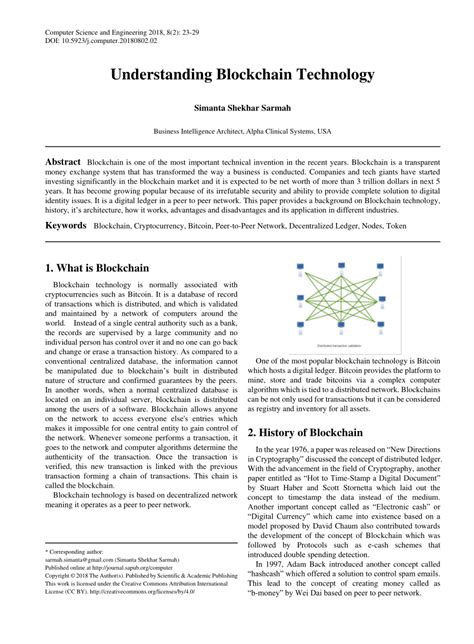 Pdf Understanding Blockchain Technology