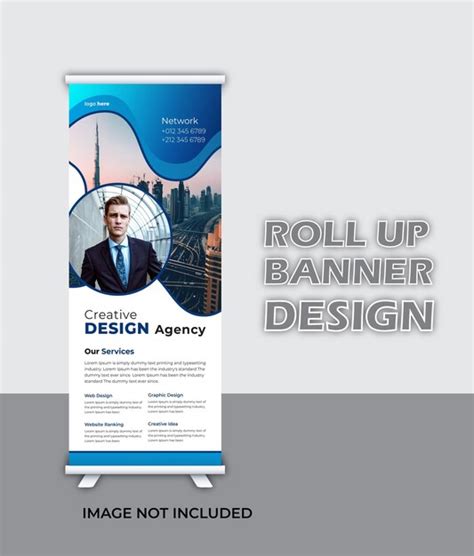 Plantilla de diseño de banner de negocio moderno roll up Vector Premium