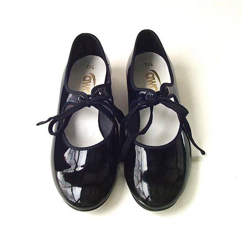 Vintage Black Patent Tap Shoes