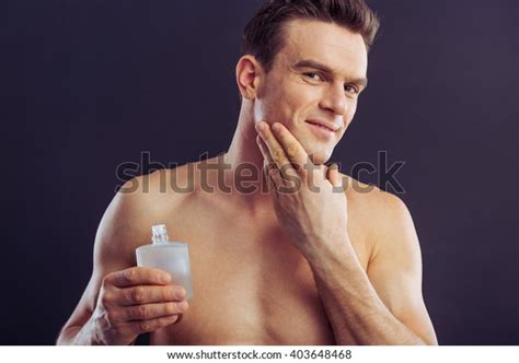 Portrait Handsome Naked Man Smiling Holding Stock Photo Shutterstock