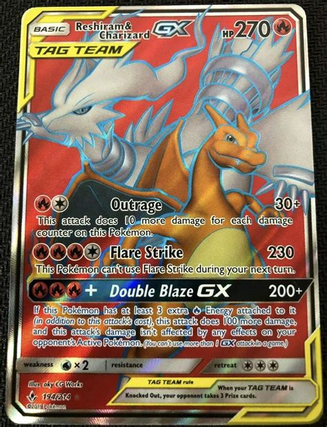 Amazon Reshiram Charizard Gx Full Art Unbroken Bonds