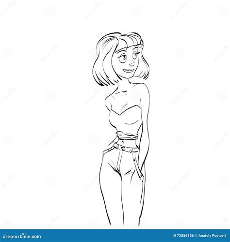 Ejemplo Hermoso Del Vector De La Chica Joven Ilustraci N Del Vector