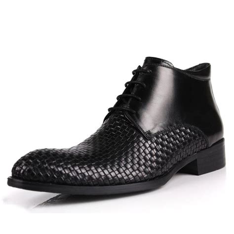 Mens Lace-up Dress Boots Black CW763391