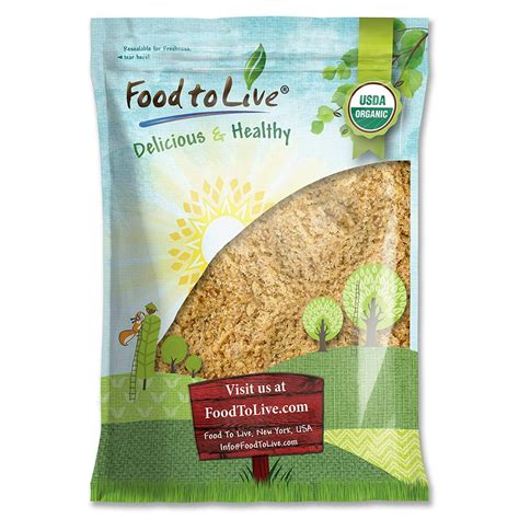 Food To Live Organic Ground Golden Flaxseed Cold Milled Raw Flax