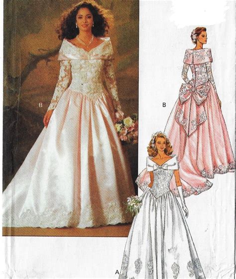 90s Butterick Sewing Pattern 5831 Womens Wedding Gown With Etsy