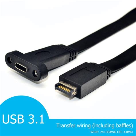 Usb C Front Panel Header Type E Male To Usb Type C Female