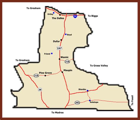 Wasco County Map