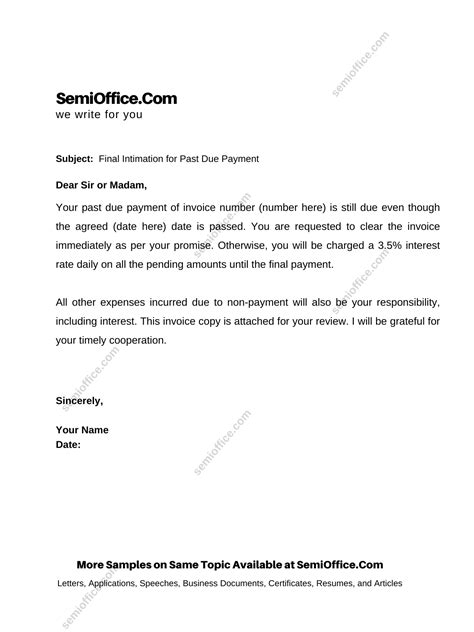 Late Payment Interest Charge Letter Semiofficecom