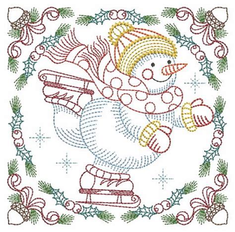 Vintage Snowmen 4 OregonPatchWorks Christmas Embroidery Patterns