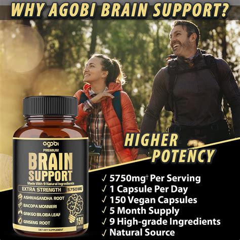 9in1 Brain Support Supplement 5750 Mg Ashwagandha Panax Ginseng Gotu