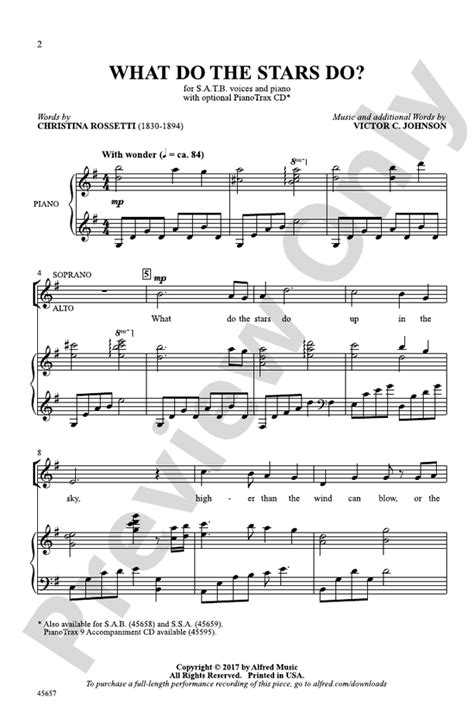 What Do The Stars Do SATB Choral Octavo Victor Johnson Digital