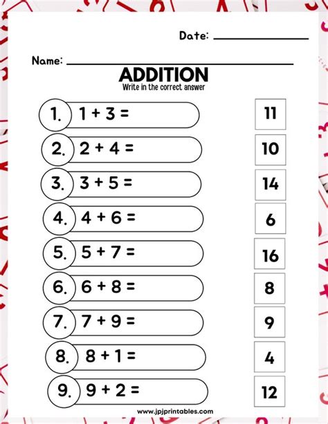 Math Addition Worksheet 1 Digit Vertical Pdf Format Digital Worksheets Library