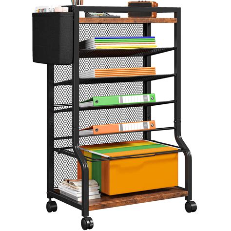 EnHomee 7 Tier File Organizer Cart Metal File Cart With Sliding Trays