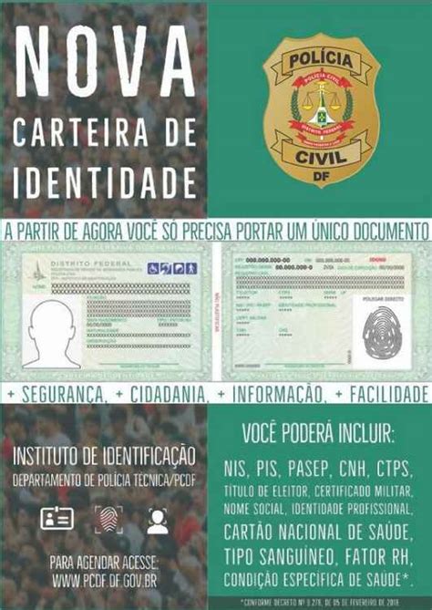 PCDF emite novo RG que promove benefícios ao cidadão