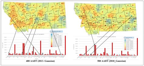 Generated Surface Maps Of Annual Average Daily Traffic Aadt Data And