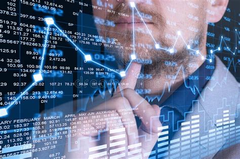 Businessman, Broker Analyzing Stock Market Changes, Falling and Rising ... 