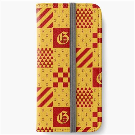 Medieval Red Yellow Vair Ermine Heraldic Pattern Iphone Wallet By