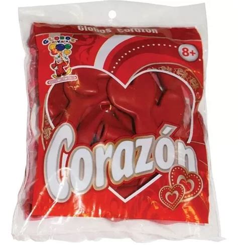 Globo Payaso Figura Coraz N Rojo Cereza Bolsa C Pzas Mercadolibre