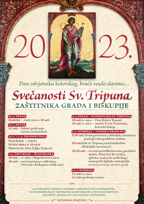 Program Tripundanskih svečanosti « Kotorska biskupija 