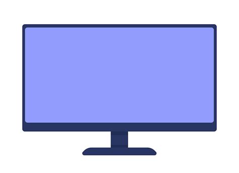 Premium Vector Computer Monitor Semi Flat Color Vector Element