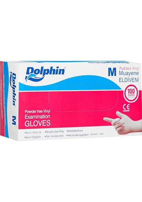 Dolphin Şeffaf Pudrasız Vinil Muayene Eldiveni 100 lü x 20 Fiyatları ve