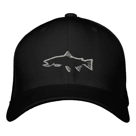 Fitted Trout Tracker Hat Black Zazzle