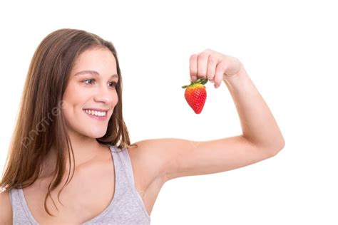 Sexy Woman Eating Strawberry