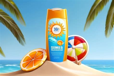 Premium Photo 3d Summer Sunscreen Tube Ad Banner Illustration Of