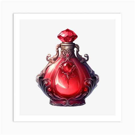 Red Perfume Bottle 7 Art Print by Fomo Creative - Fy