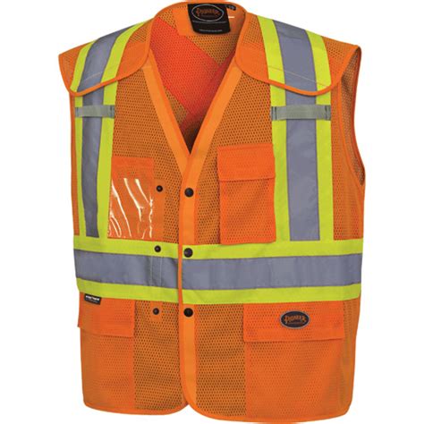 PIONEER Veste de sécurité détachable à manche montée bas Orange haute