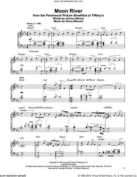 Moon River Piano Sheet Music Ubicaciondepersonascdmxgobmx