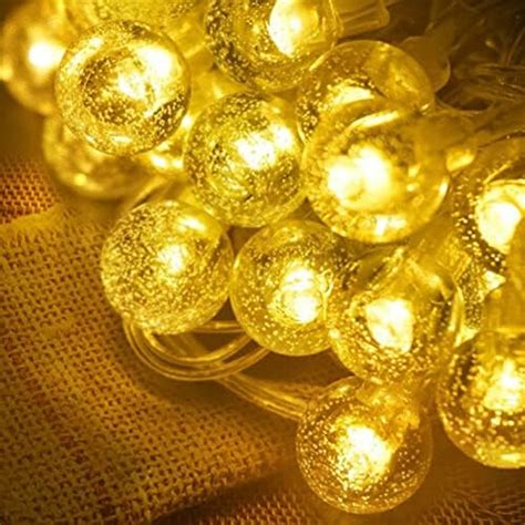 XMTECH LED Lichterkette Glühbirnen 10M 80 LEDs Kristall Kugeln Warmweiß