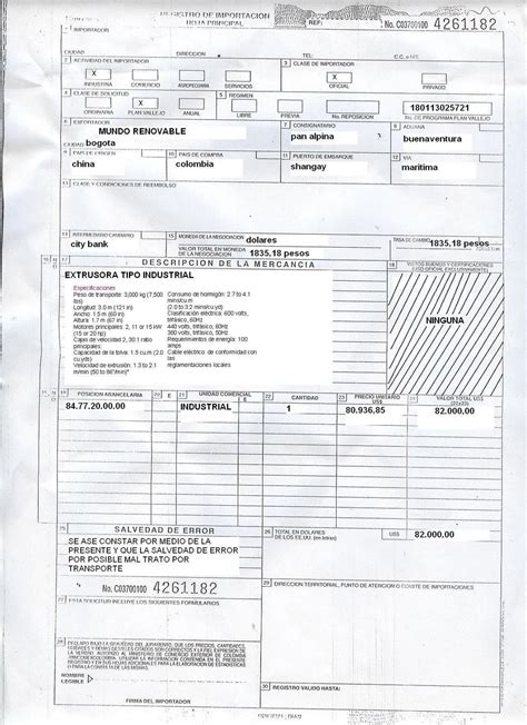 Documentos De Una Importacion Registro De Importacion