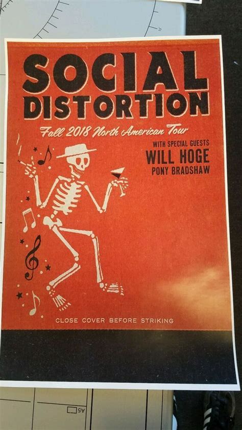 Social Distortion 11x17 2018 Promo Advert Tour Concert Poster Tickets