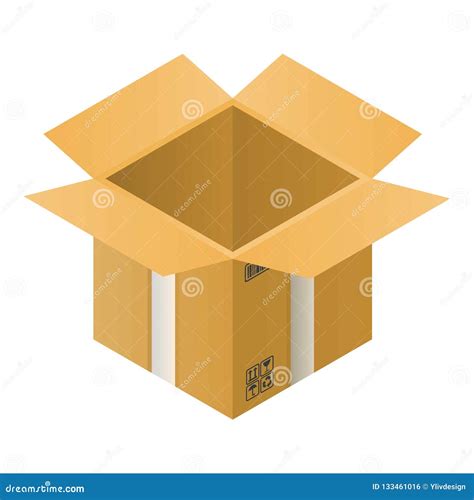 Open Carton Box Icon Isometric Style Stock Vector Illustration Of