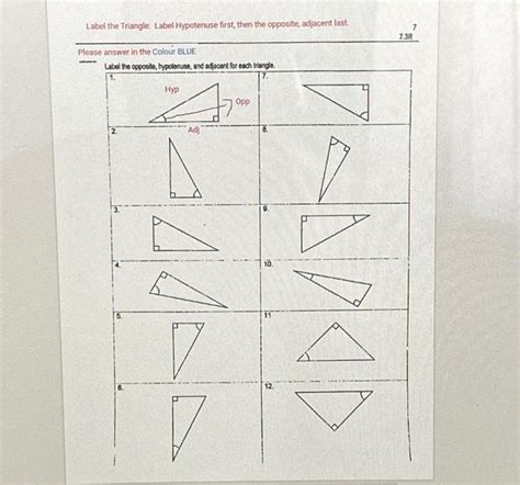 Solved Label The Triangle Label Hypotenuse First Then The