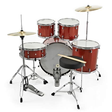 GD 2 Fusion Drum Kit By Gear4music Red Sparkle At Gear4music