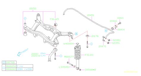 Subaru Outback Suspension Subframe Crossmember Rear 20152AG00D